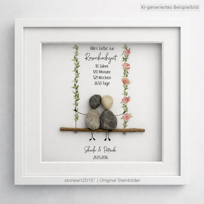 Steinbild Rosenhochzeit – Geschenk zum 10. Hochzeitstag