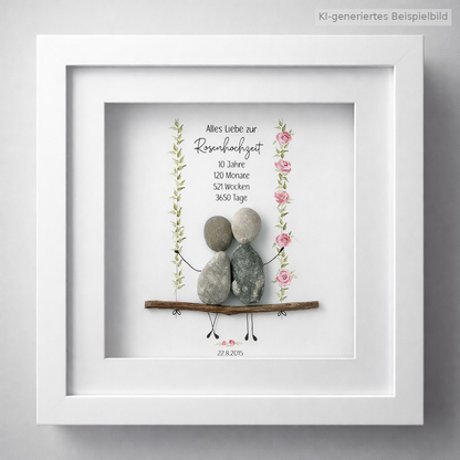 Steinbild Rosenhochzeit – Geschenk zum 10. Hochzeitstag
