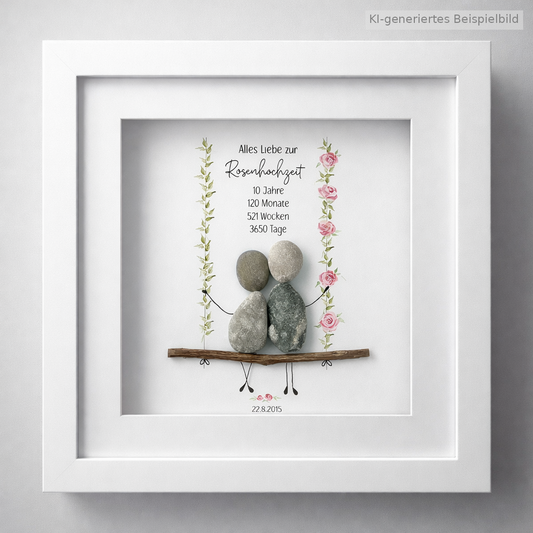 Steinbild Rosenhochzeit – Geschenk zum 10. Hochzeitstag