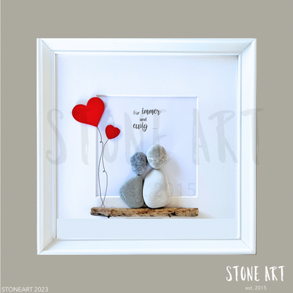 Handgemachtes Steinbild mit Spruch Für immer und ewig – romantisches Geschenk zur Hochzeit oder zum Jahrestag
