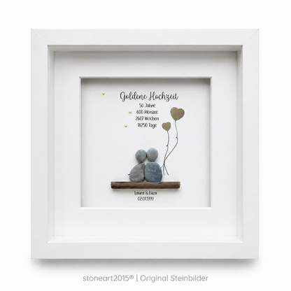 Steinbild Goldene Hochzeit – Luftballons – 50 Jahre Liebe