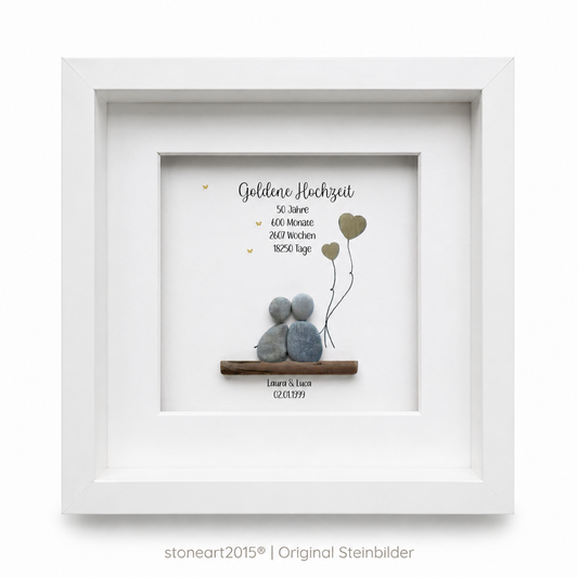 Steinbild Goldene Hochzeit – Luftballons – 50 Jahre Liebe