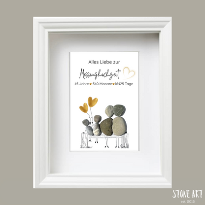 Steinbild Messinghochzeit Geschenk