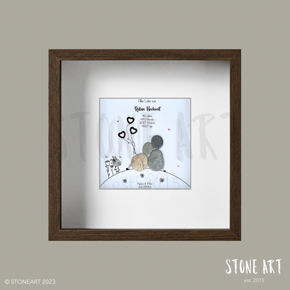 Handgemachtes Steinbild zur Rubinhochzeit – 40 Jahre Ehe, personalisierbar mit Namen und Datum