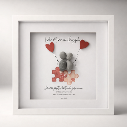 Quadro in pietra "L'amore è come un puzzle" – Regalo di matrimonio & Amore