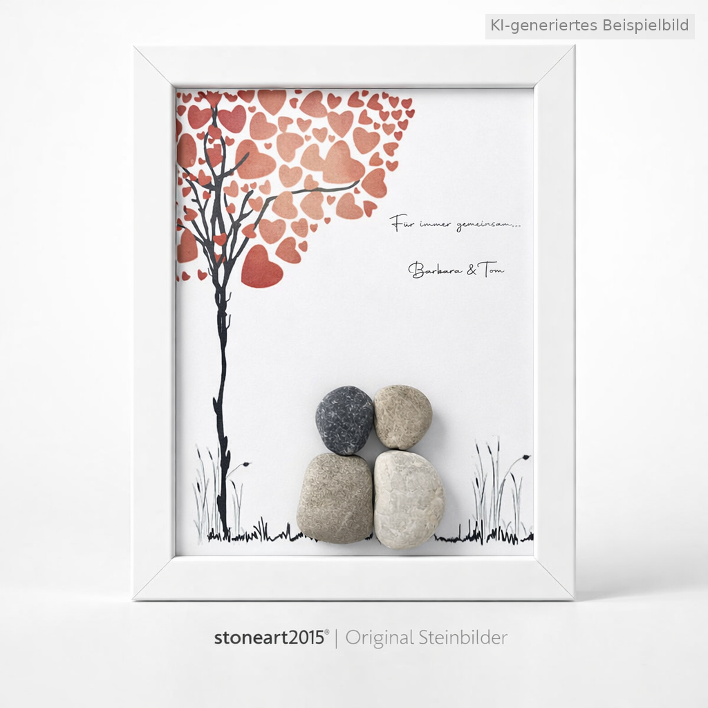 Steinbild Für immer gemeinsam Geschenk Hochzeit personalisierbar