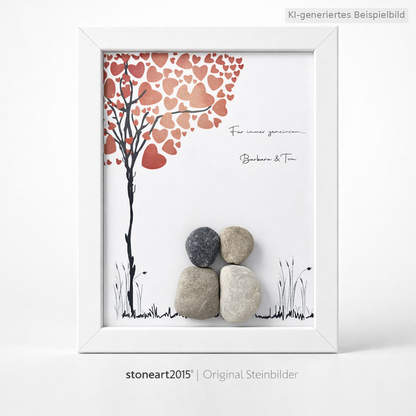 Steinbild Für immer gemeinsam Geschenk Hochzeit personalisierbar