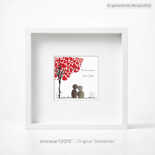 Steinbild Für immer gemeinsam Geschenk Hochzeit personalisierbar
