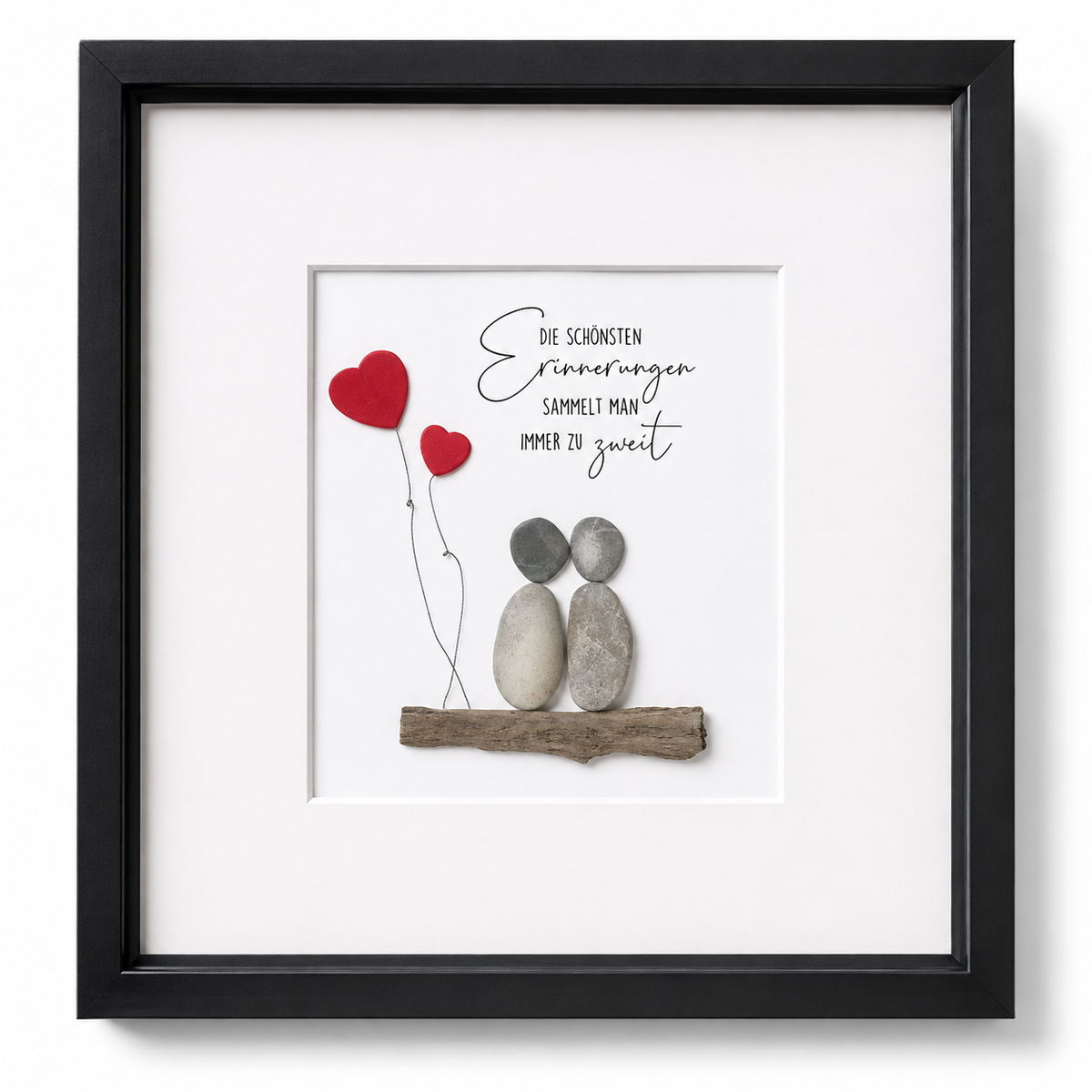 Steinbild Lieblingsmensch mit Spruch „Die schönsten Erinnerungen sammelt man immer zu zweit“ – liebevolles Valentinstag Geschenk für Herzensmensch