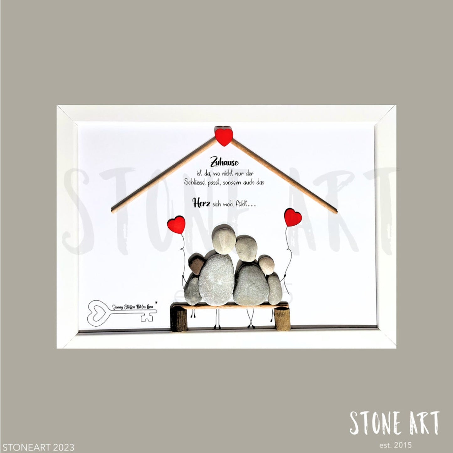 HOME10-Steinbild-Zuhause_ist_da_wo_nicht_nur_der_Schluessel_passt. Geschenk zum Einzug oder Umzug