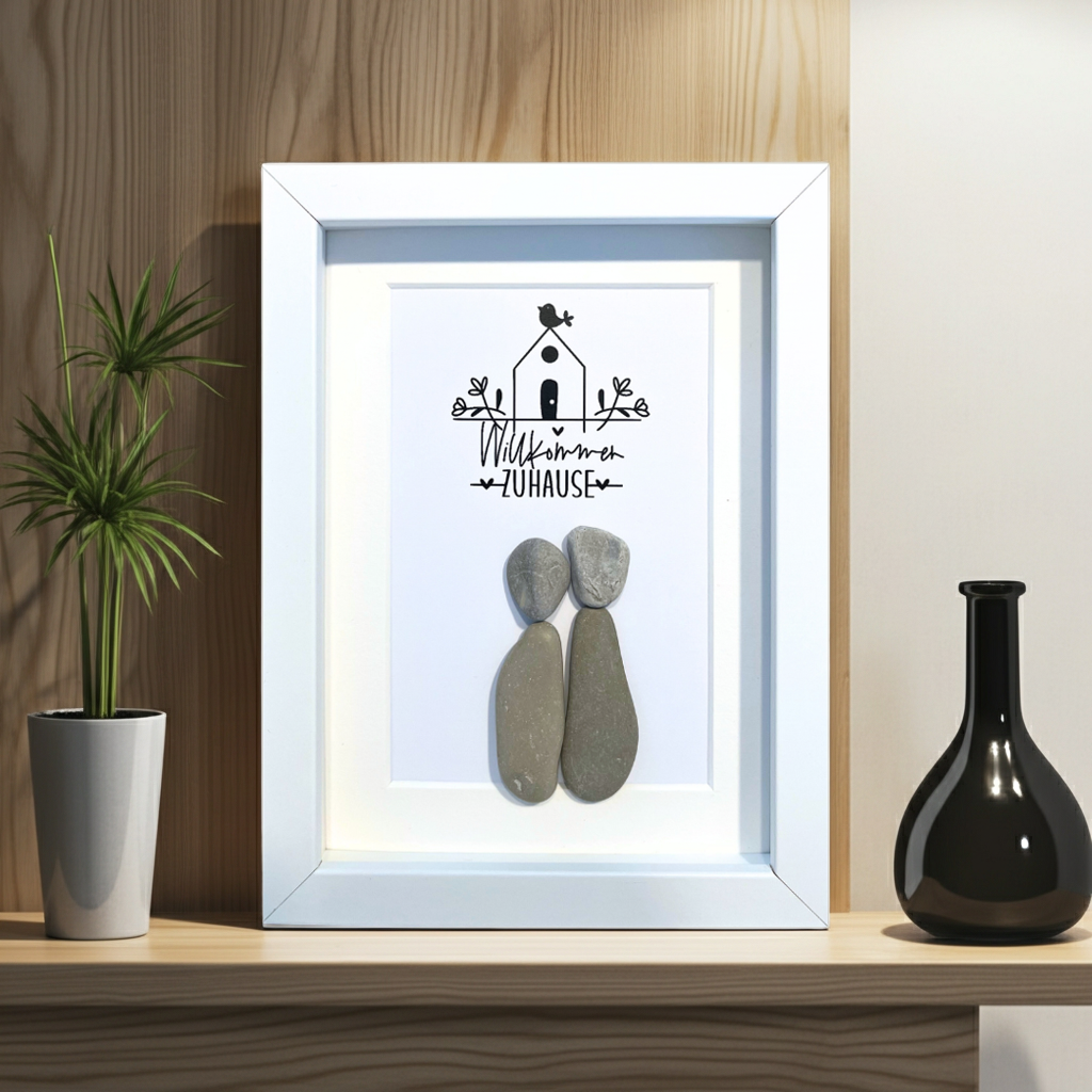 Handgemachtest Steinbild als Geschenk  zum Einzug