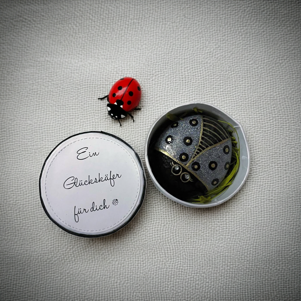 Handbemalter Stein Glückskäfer – Glücksbringer & Geschenkidee