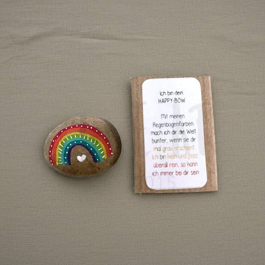 Glücksbringer Regenbogen Stein als Mutmacher Geschenk und Glücksbringer zur Einschulung