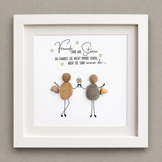 Steinbild – Freunde sind wie Sterne