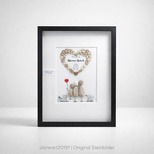 Steinbild zur hölzernen Hochzeit – Geschenk zum 5. oder 10. Hochzeitstag