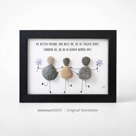 Stone picture - The best friends are not the ones you see every day, but the ones you carry in your heart