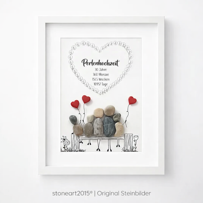 Immagine in pietra di un anniversario di nozze di perle – regalo per il 30° anniversario di matrimonio