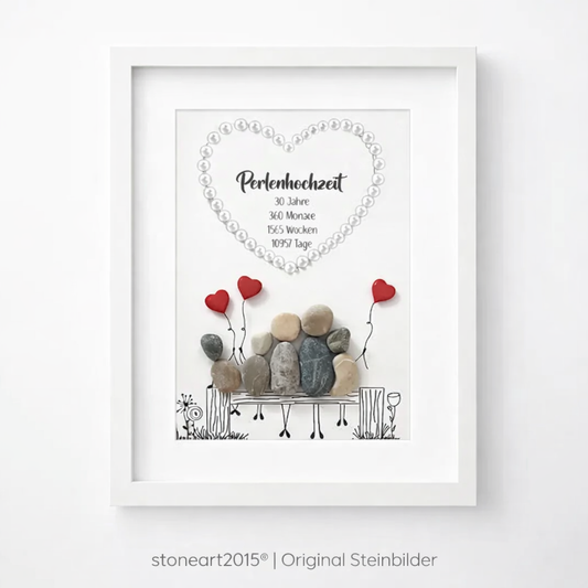 Stone Picture Pearl Wedding - Gift for 30th Wedding Anniversary