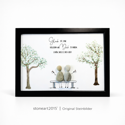 Stone picture "Happiness is having a colleague like you" - Farewell gift