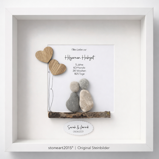 Stone picture - Wooden wedding (5th / 10th wedding anniversary)