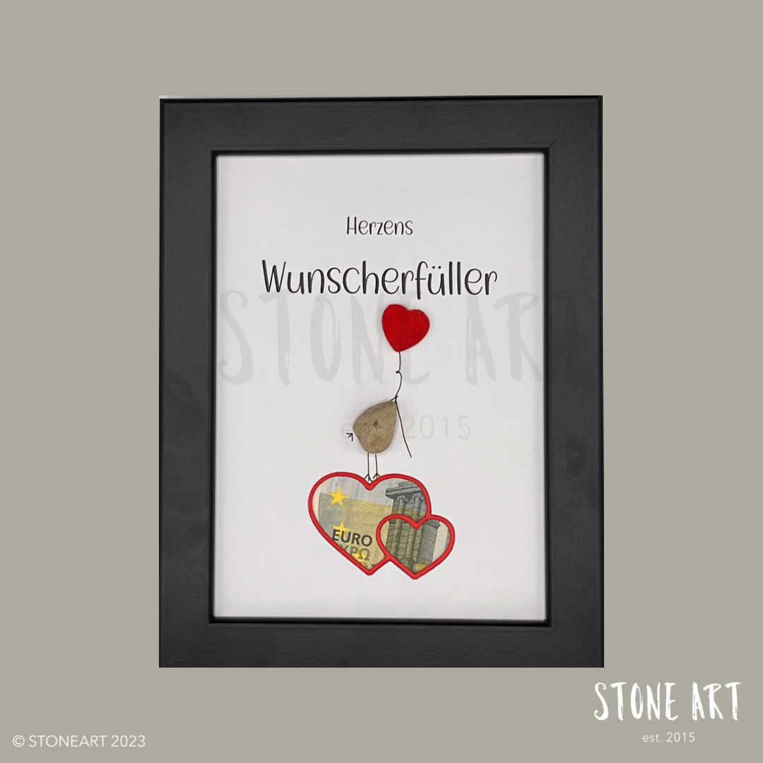 Stone picture - heart's wish fulfiller - money gift to fill yourself