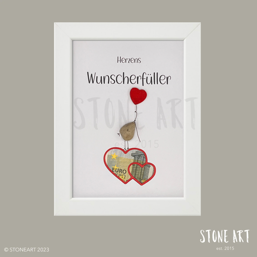 Stone picture - heart's wish fulfiller - money gift to fill yourself