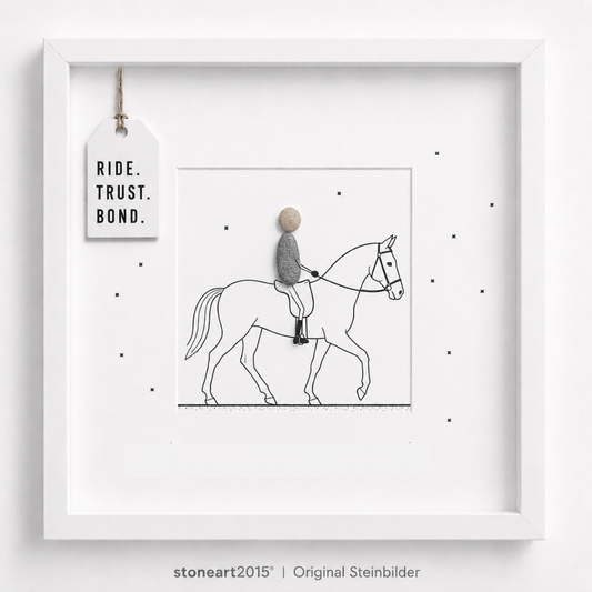 Steinbild Reiten – Geschenk für Reiter & Fans