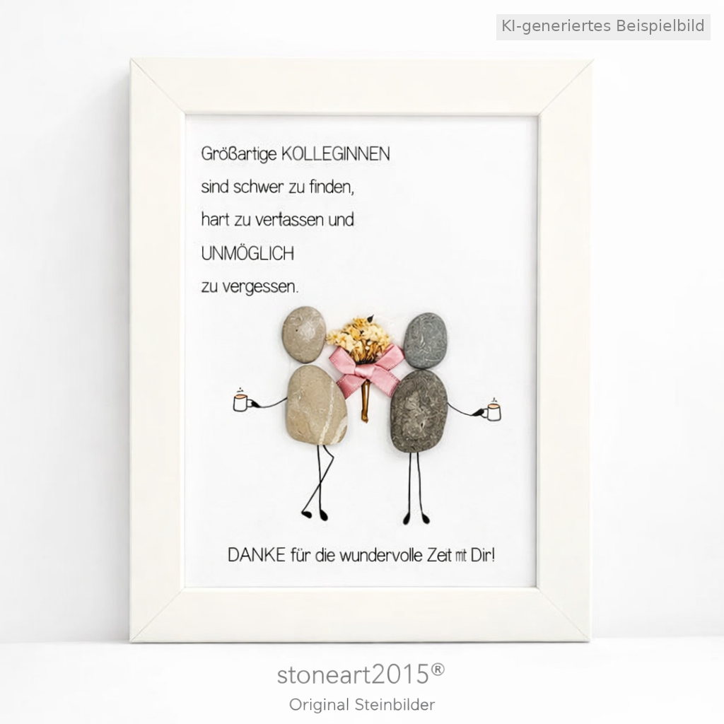 Kieselsteinbild Eine großartige Kollegin ist schwer zu finden, handgemachtes Steinbild