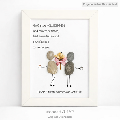 Kieselsteinbild Eine großartige Kollegin ist schwer zu finden, handgemachtes Steinbild