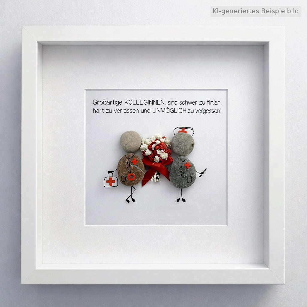 Kieselsteinbild Großartige Kolleginnen – Krankenschwester und Pflegekräfte Geschenk, handgemachtes Steinbild