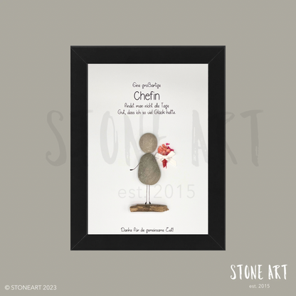 Steinbild Eine großartige chefin findet man nicht alle Tage - 13x18 schwarz 