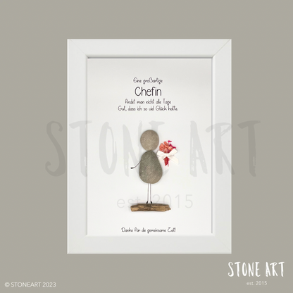 Steinbild Eine großartige chefin findet man nicht alle Tage - 13x18cm weiß