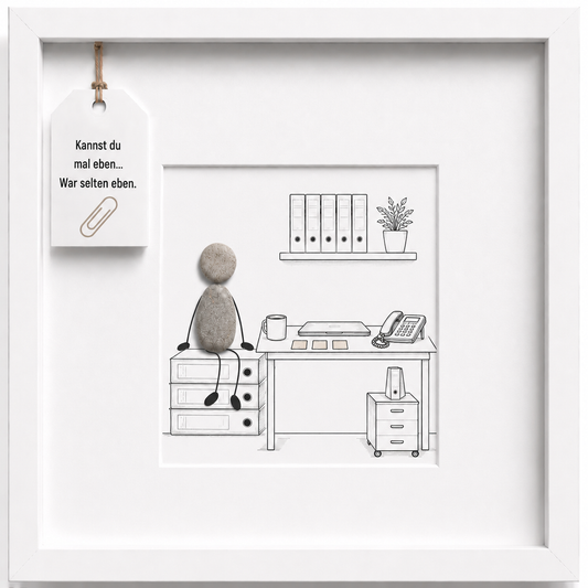 Kieselsteinbild Kannst du mal eben, Geschenk für Büro, handgemachtes Steinbild
