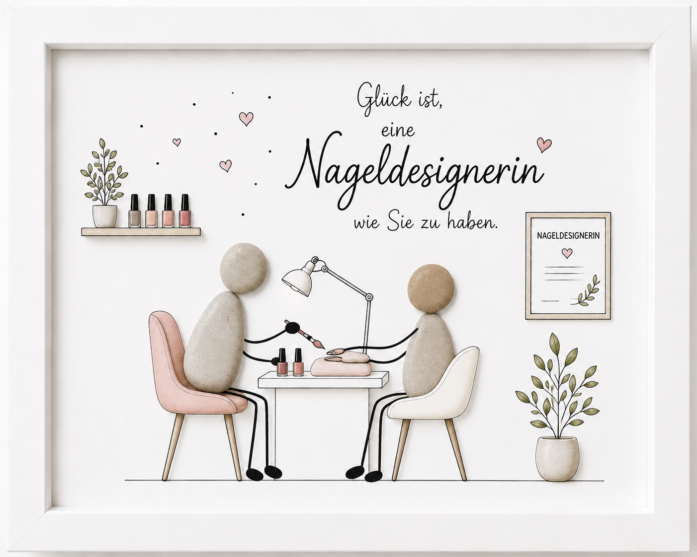 Kieselsteinbild Glück ist, eine Nageldesignerin wie Sie zu haben – Dankeschön für Nageldesignerin, handgemachtes Steinbild