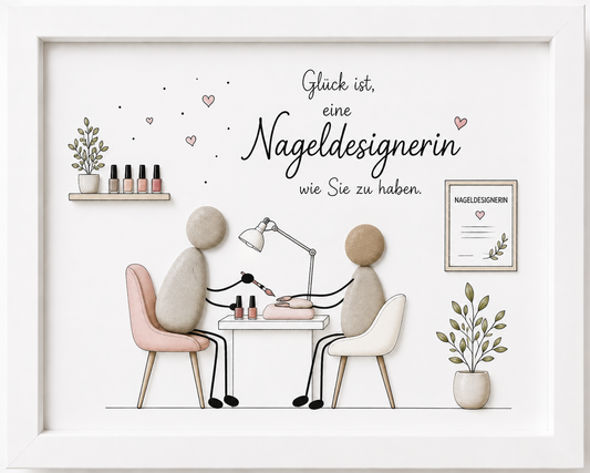 Kieselsteinbild Glück ist, eine Nageldesignerin wie Sie zu haben – Dankeschön für Nageldesignerin, handgemachtes Steinbild