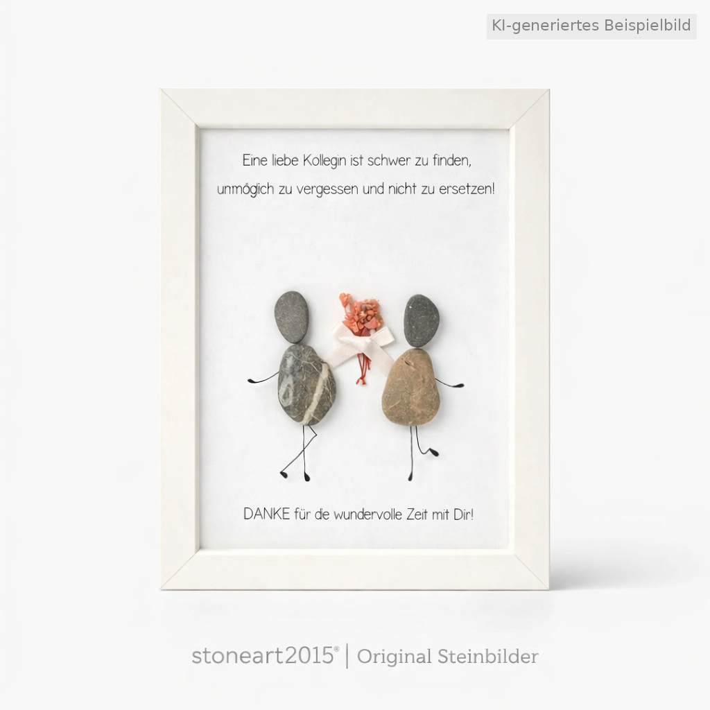Kieselsteinbild Eine liebe Kollegin ist schwer zu finden, handgemachtes Steinbild