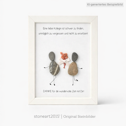 Kieselsteinbild Eine liebe Kollegin ist schwer zu finden, handgemachtes Steinbild