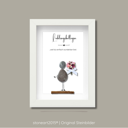 Handgefertigtes Kieselsteinbild als Geschenk für Kollegen aus Naturkieseln – StoneArt2015