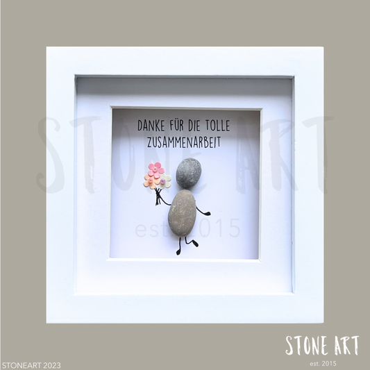 Steinbild – Danke für die Zusammenarbeit – Mitarbeitergeschenk