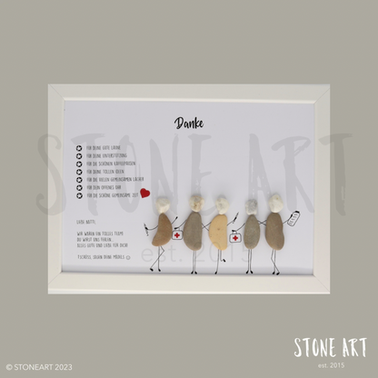 Handgemachtes Steinbild mit Spruch zum Abschied – ideales Geschenk für Pflegekräfte & Kolleg:innen im Gesundheitswesen.