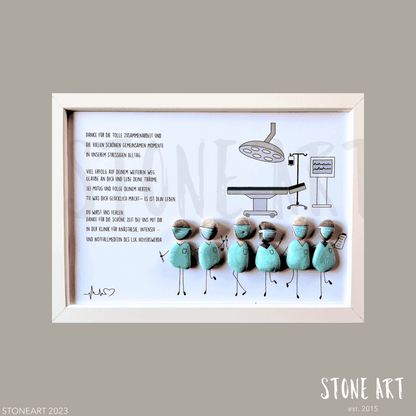 Kollegenabschiedsgeschenk Steinbild Chirurgen