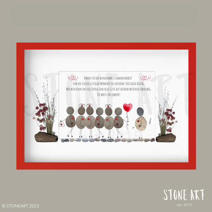 Handgemachtes Steinbild mit Spruch für Krankenschwestern – perfektes Dankeschön für Pflegekräfte, Klinikpersonal oder zum Abschied.