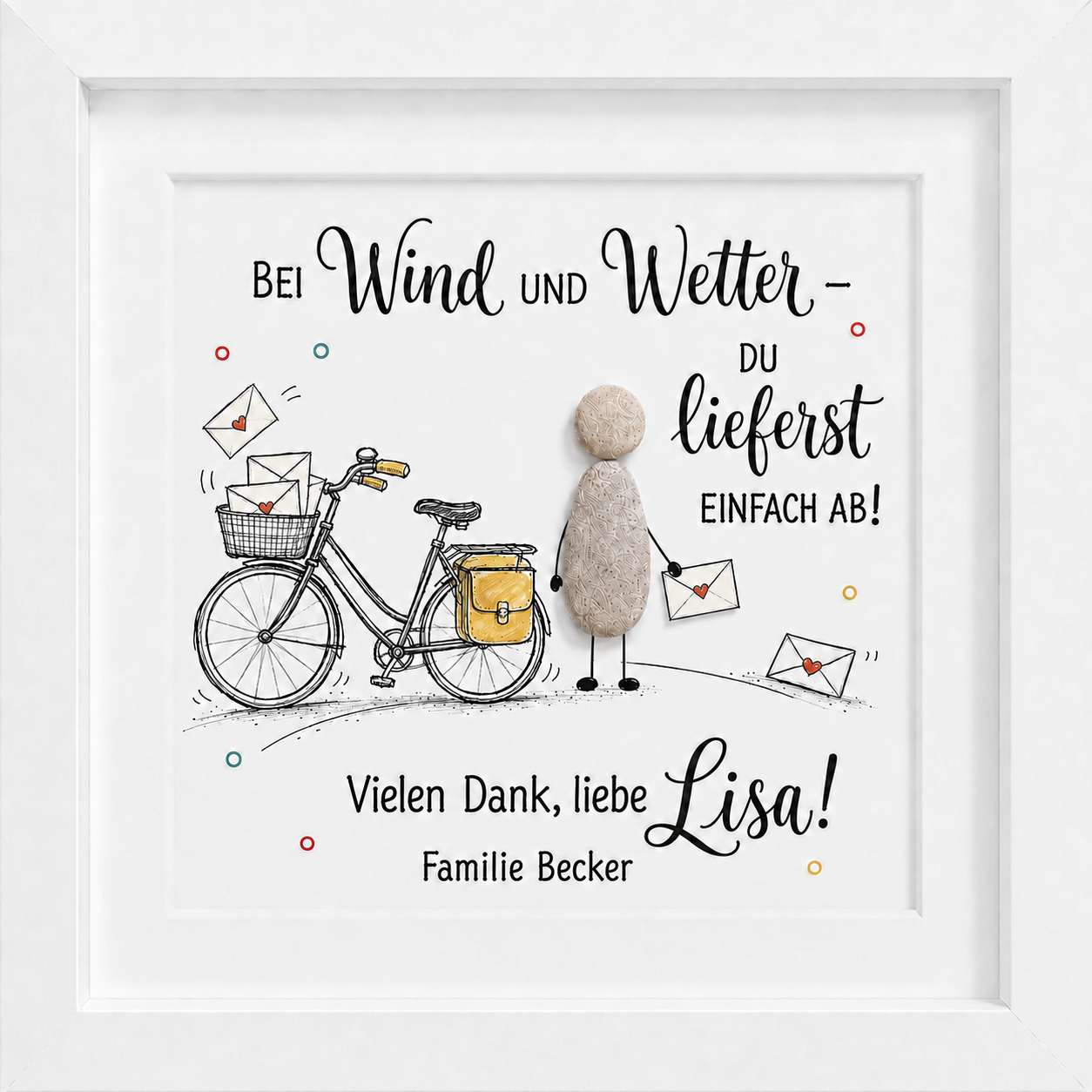 Kieselsteinbild Du hast immer die Ruhe bewahrt – Dankeschön für den Fahrlehrer, handgemachtes Steinbild