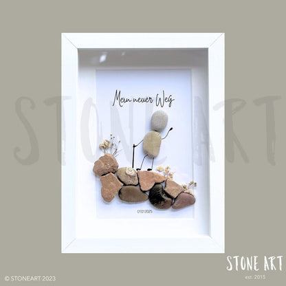 Handgefertigtes Steinbild mit Spruch „Mein neuer Weg“ – symbolisches Geschenk für Neuanfänge, Abschiede oder neue Lebensabschnitte.