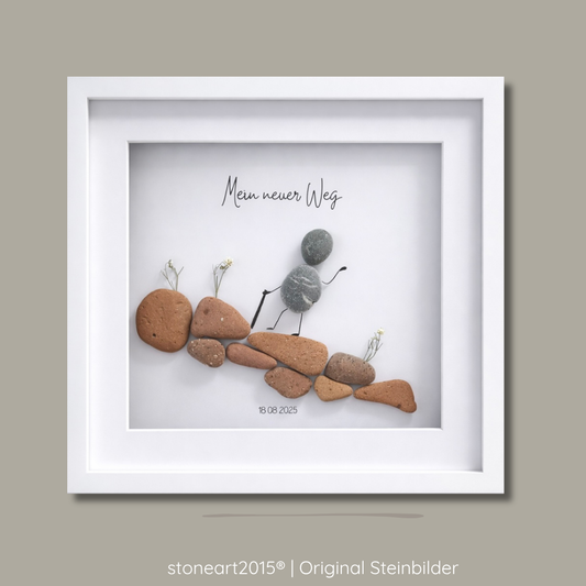 Steinbild Mein neuer Weg – Geschenk zum Neuanfang & Abschied