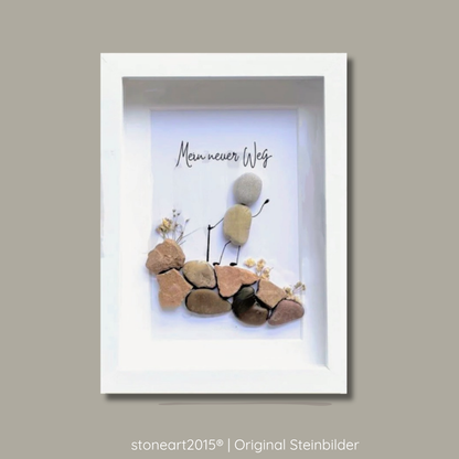 Steinbild Mein neuer Weg – Geschenk zum Neuanfang & Abschied