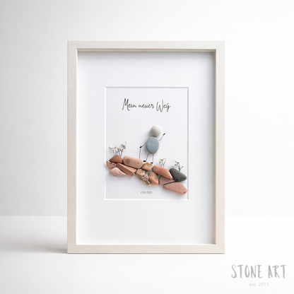 Steinbild Mein neuer Weg – Geschenk zum Neuanfang & Abschied