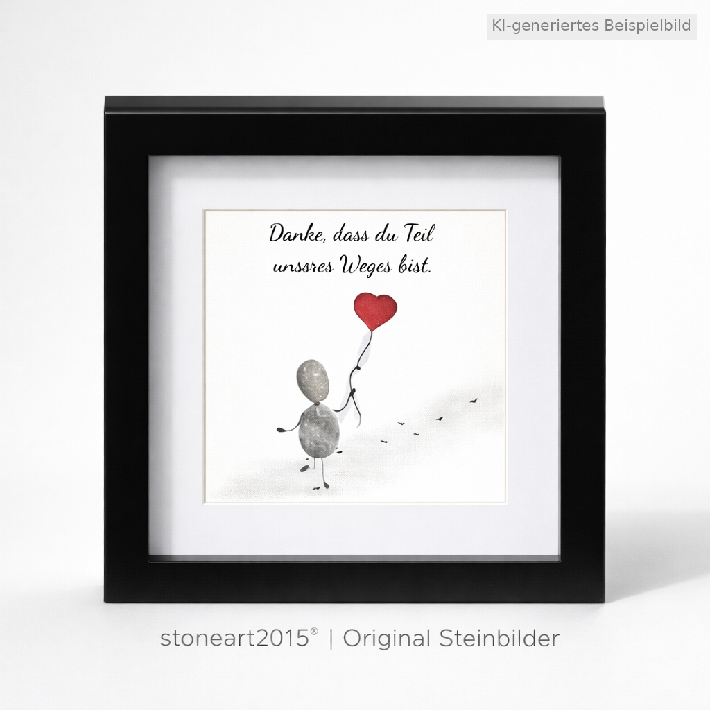 Steinbild „Danke, dass du Teil unseres Weges bist“ – Kollegenabschied
