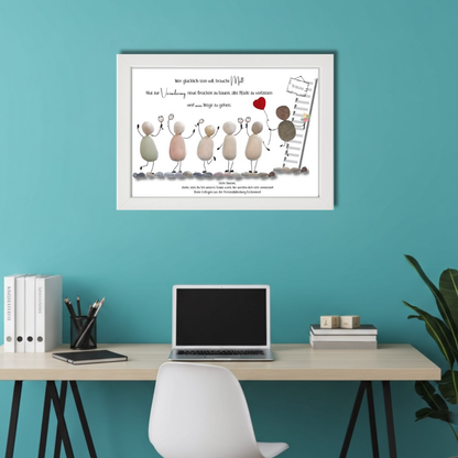 Steinbild Abschied für Kollegin oder Kollege – handgefertigtes Abschiedsgeschenk zum Jobwechsel oder Ruhestand