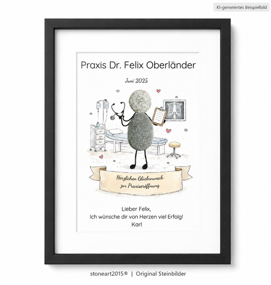 JOB92_-_Arztpraxis Geschenk zur Praxiseröffnung personalisierbar, handgemacht